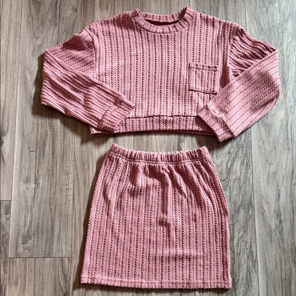 Forever 21 Pink Ribbed Kids Matching Set